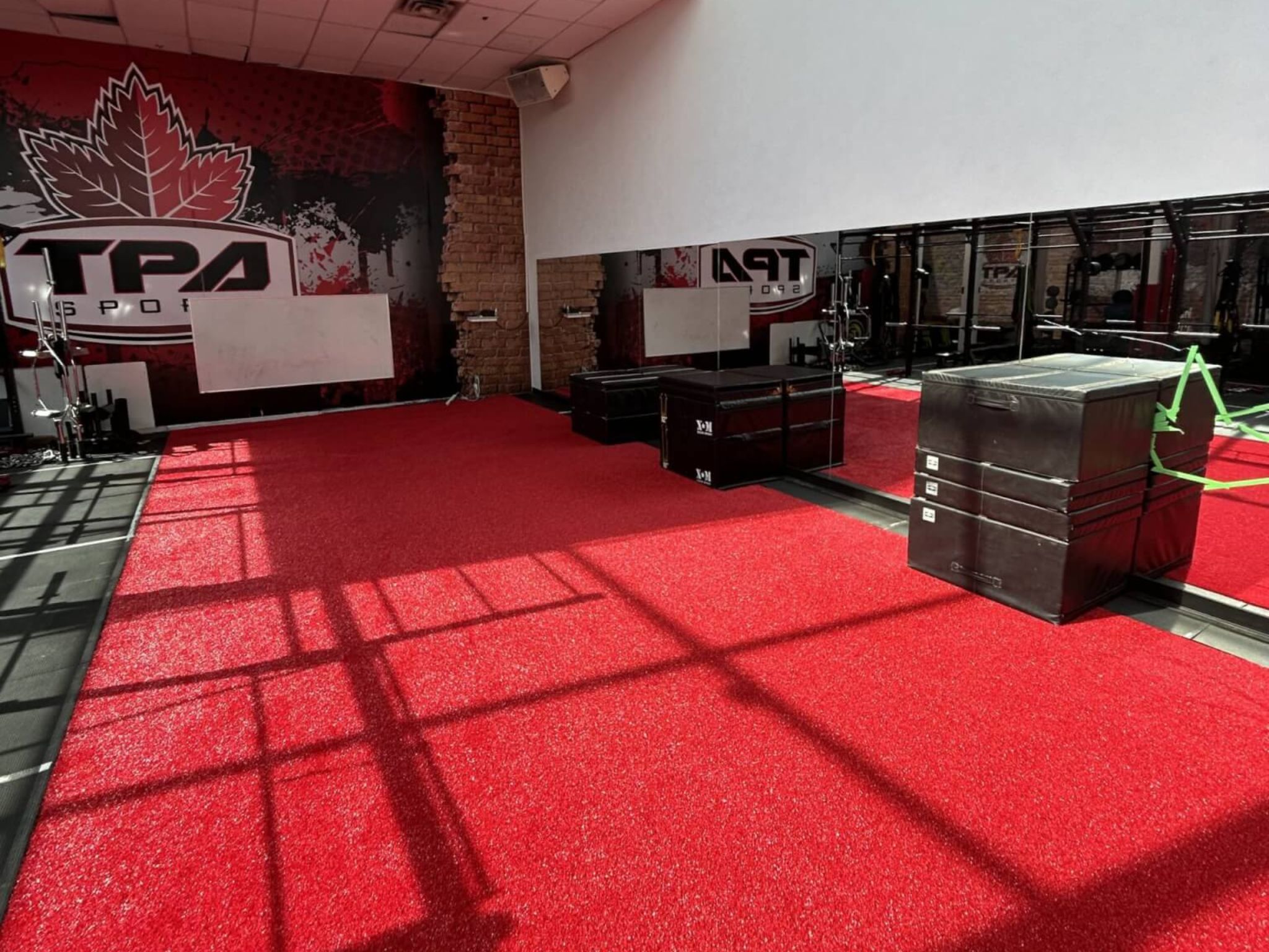 Indoor commercial turf installation
